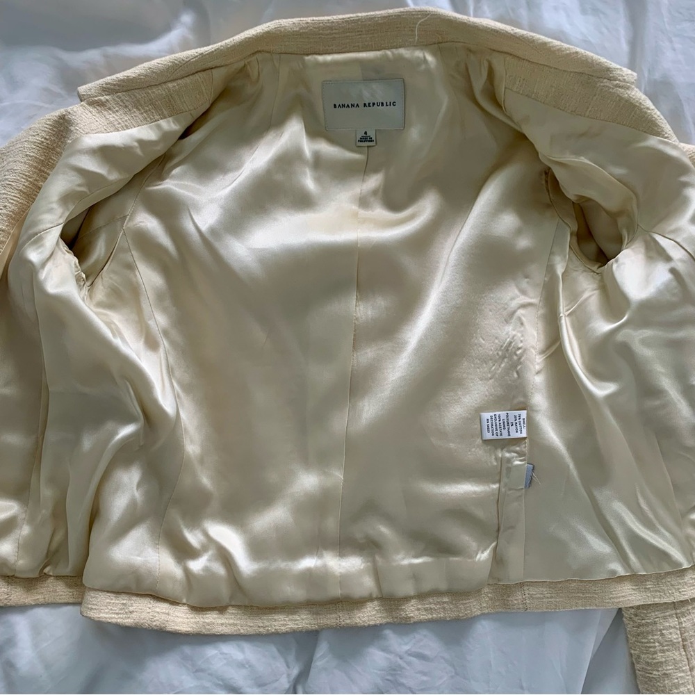 Banana Republic Boxy Jacket Cream Size 4 - Picture 5 of 7